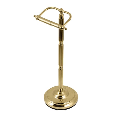 Kingston Brass Freestanding Toilet Paper Holder, Brushed Brass CC2107